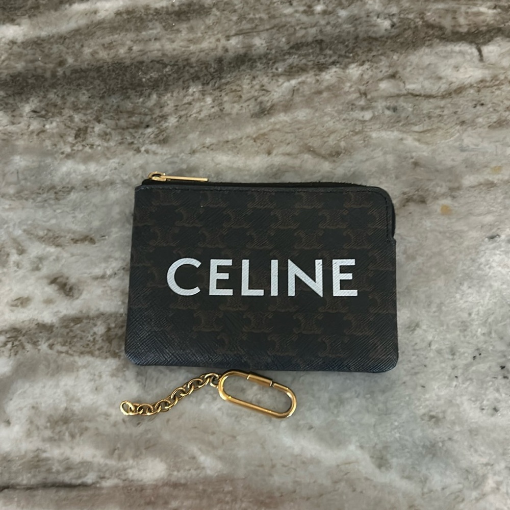 Celine Triomphe Card Pouch With Key Ring